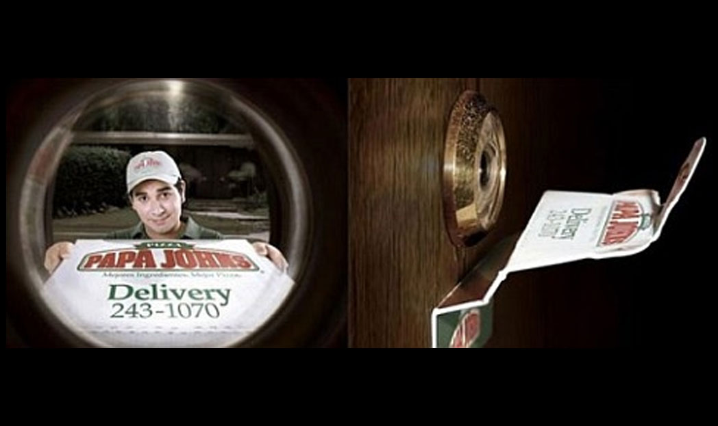 Papa John’s Pizza usa olho mágico como mídia