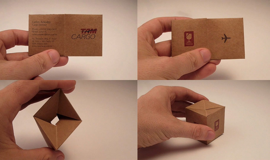 TAM Cargo – cartão de visita que vira uma caixa