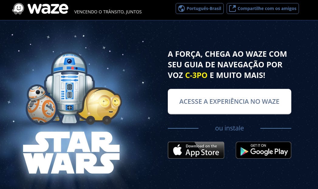 Star Wars: Vença o Trânsito Usando o Waze, a Força e o C3PO